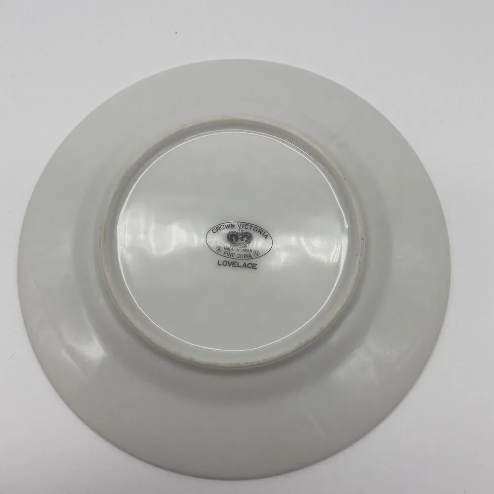 4 Vtg Crown Victoria Fine China Lovelace 6 1/2